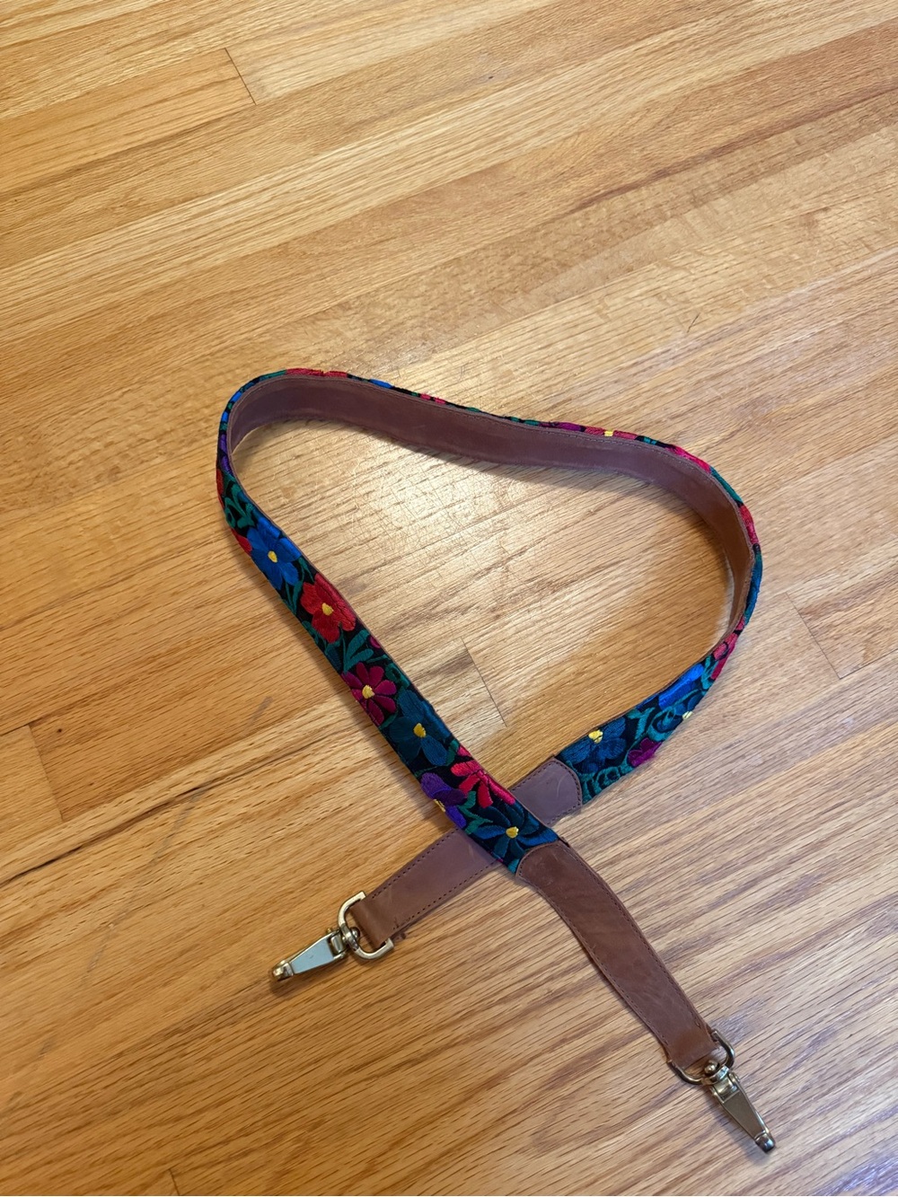 Floral Embroidered detachable purse strap